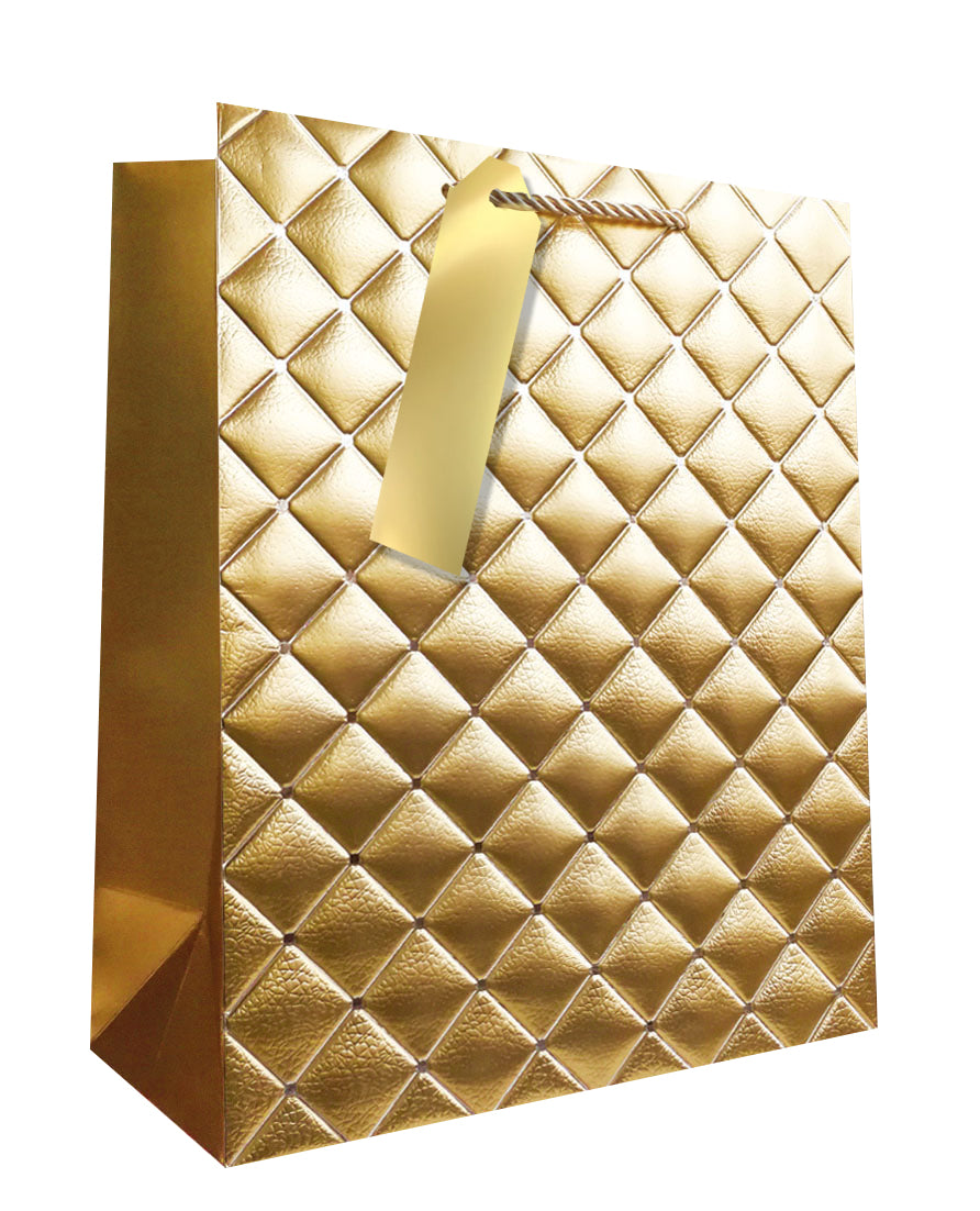 Large Gift Bags - Gold Quilt